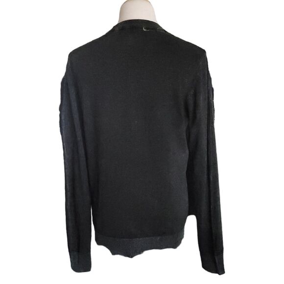 Jack and Jones Black and Gray Light Crew Neck Sweater Men's Size Medium - Picture 3 of 12